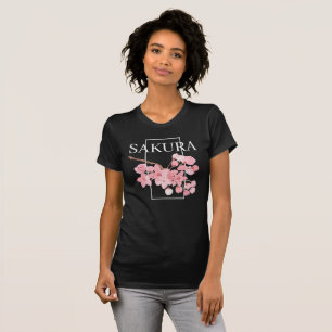 Camiseta Flores cor-de-cereja cor-de-rosa Flores-d'água Sak