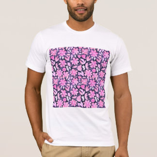CAMISETA FLORES COR DE ROSA