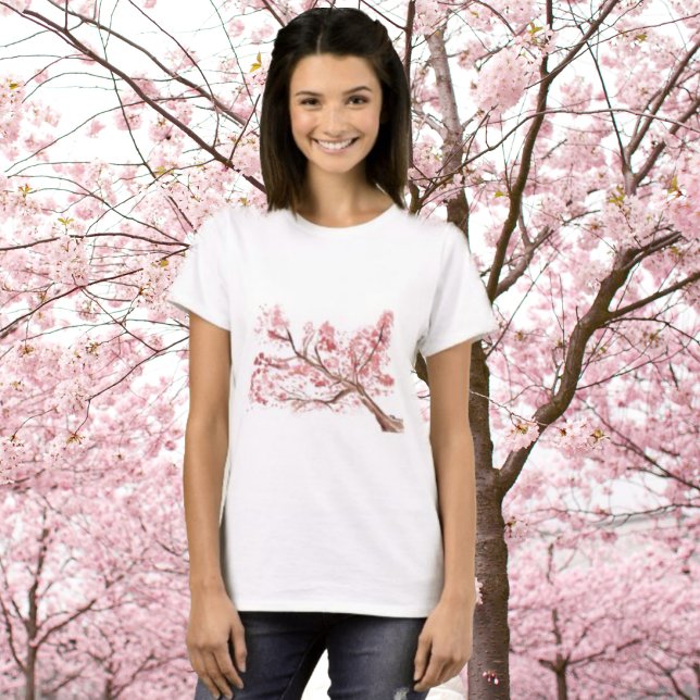 Camiseta Flores cor-de-rosa flores floridas aquarela (Criador carregado)