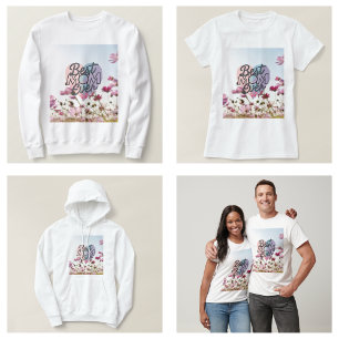 Camiseta Flores Cor-de-Rosa Melhor Mãe do Mundo Feliz Dia d