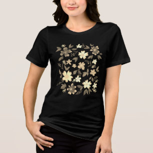 Camiseta Flores, cores sépias florais