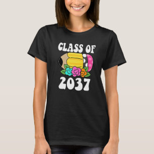Camiseta Flores Crianças De Volta à Escola Turma de 2037 Ca