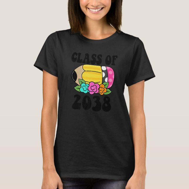 Camiseta Flores Crianças De Volta à Escola Turma de 2038 Ca (Frente)