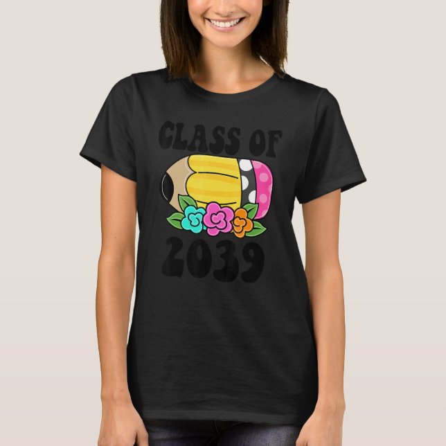 Camiseta Flores Crianças De Volta à Escola Turma de 2039 Ca (Frente)
