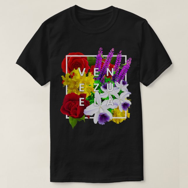 Camiseta Flores da Venezuela Orgulho de Artes Verdadeiras d (Frente do Design)