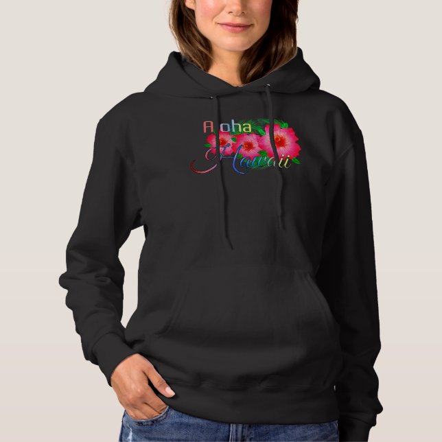Camiseta Flores das Ilhas Tropicais Aloha Hawaii (Frente)