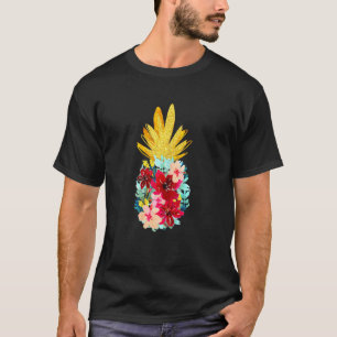Camiseta Flores de abacaxi Mulheres Aloha Havaí Flora Vinta
