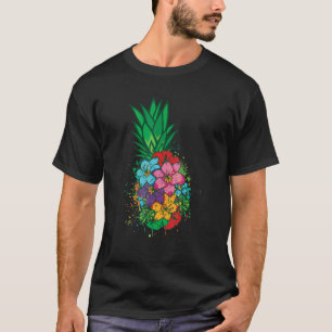 Camiseta Flores de abacaxi Mulheres Aloha Hawaii Vintage Ha