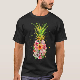 Camiseta Flores de abacaxi Mulheres Aloha Hawaii Vintage Ha