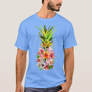 Camiseta Flores de abacaxi Mulheres Aloha Hawaii Vintage Ha
