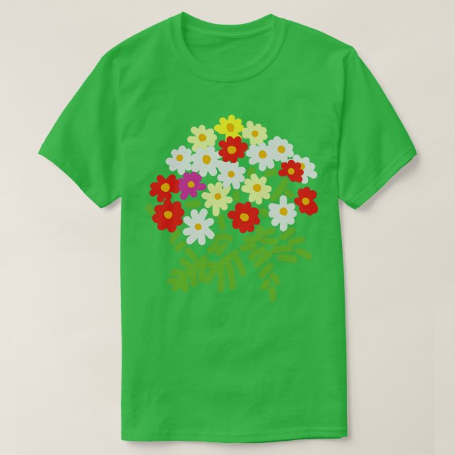 Camiseta Flores de abstrato e fornos para Dia de as mães (Frente do Design)