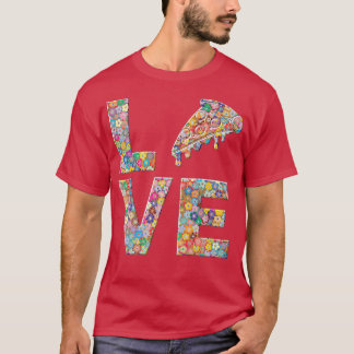 Camiseta Flores De Amor Com Comida De Pizza 16163207