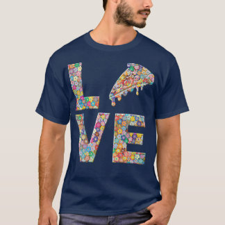 Camiseta Flores De Amor Com Comida De Pizza 16173208