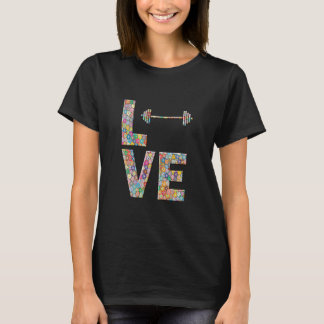 Camiseta Flores de Amor do Gym Workout Barbell