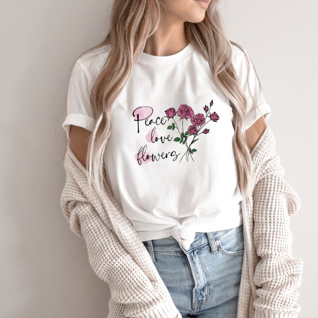 Camiseta Flores de Amor pela Paz (Criador carregado)