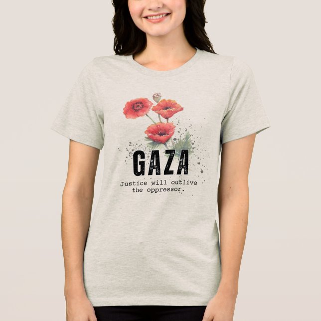 Camiseta Flores de Anêmona de Gaza – Justiça (Frente)