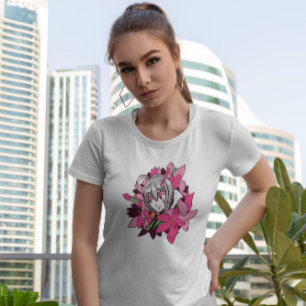 Camiseta Flores de Anime Girl 