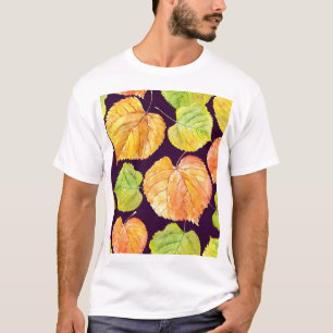 Camiseta Flores de aquarela de outono, padrão sem costura.