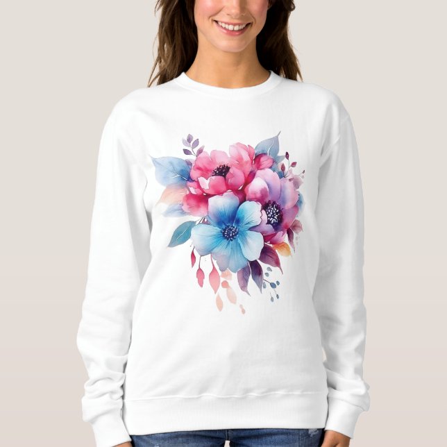 Camiseta Flores de Aquarela Design Floral (Frente)