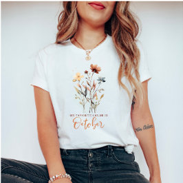 Camiseta Flores de Aquarela do outono e Cotação