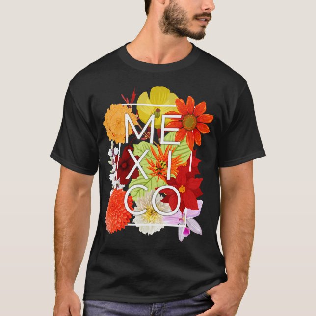 Camiseta Flores De Arte Do México - Orgulho Mexicano (Frente)