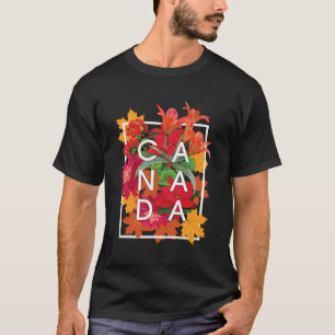 Camiseta Flores De Arte Em Palavra No Canadá - Orgulho Cana