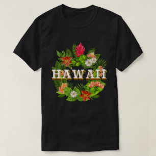 Camiseta Flores de Arte Palavra no Havaí - Orgulho Havaian