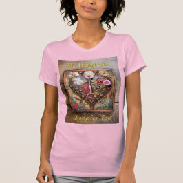 Camiseta Flores de Batom Coração Série Steampunk