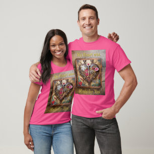 Camiseta Flores de Batom Coração Série Steampunk