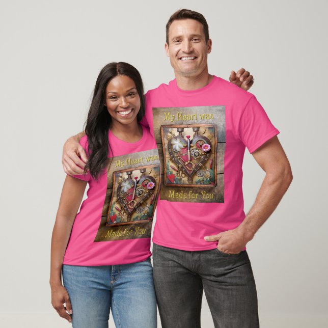 Camiseta Flores de Batom Coração Série Steampunk (Unissex)