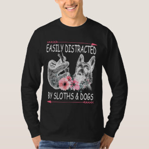 Camiseta Flores De Cães De Lama Facilmente Distraídas