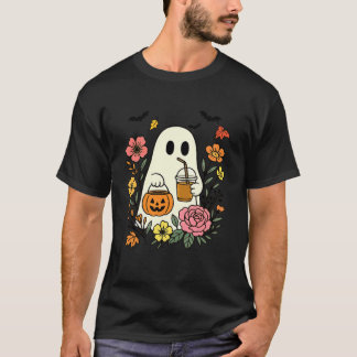Camiseta Flores de Café de Fantasma de Halloween para Menin