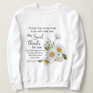 Camiseta Flores De Camomila De Escritura De Bíblia Psalm 63