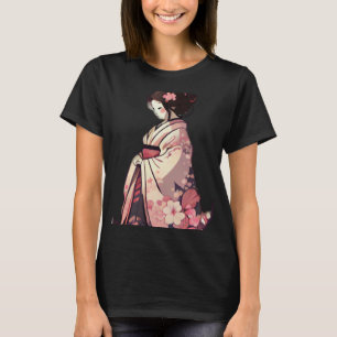 Camiseta Flores de cereja geisha japonesa flores