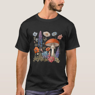Camiseta Flores de CogumeloJardineiro de Vintagem Botânica