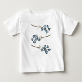 Camiseta Flores de Cor da Água Azul Elegante