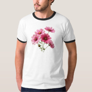 Camiseta Flores de Cosmos Rosa