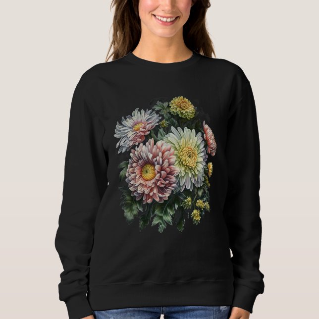 Camiseta Flores de Crisântemo Amantes de Flores (Frente)