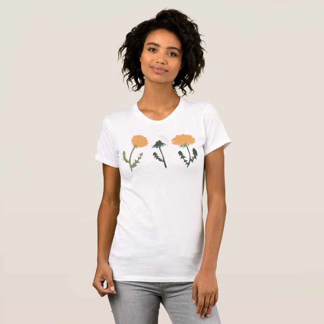 Camiseta Flores de Dandelion Motif Floral Laranja (Frente Completa)