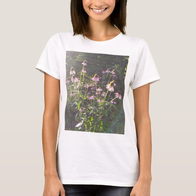 Camiseta Flores de Echinacea ao Sol (Frente)