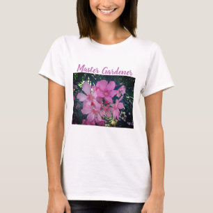 Camiseta Flores de Foto do Oleander Cor-de-Rosa-Brilhante M