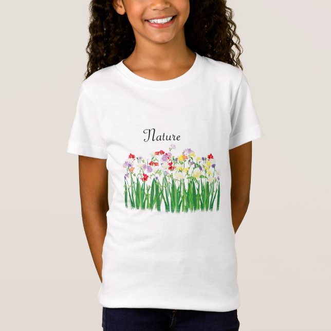Camiseta flores de freesia, tema ambiental (Frente)