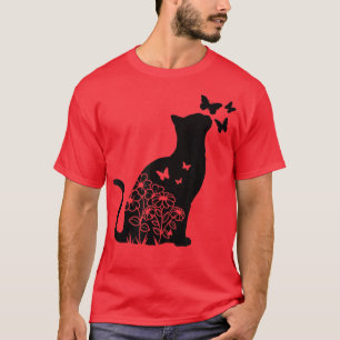 Camiseta Flores De Gato Flores De Borboletas Florais Mulher