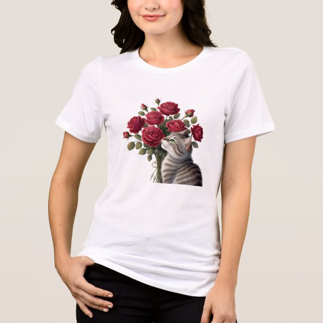 Camiseta Flores de Gatos (Frente)