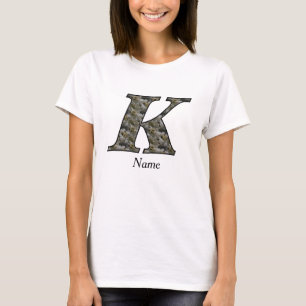 Camiseta Flores de Hortênsia com Inicial de Monograma Perso
