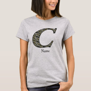 Camiseta Flores de Hortênsia com Inicial de Monograma Perso