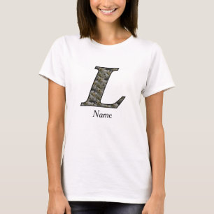 Camiseta Flores de Hortênsia com Inicial de Monograma Perso