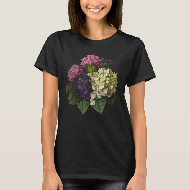 Camiseta Flores de Hydrangea (Frente)
