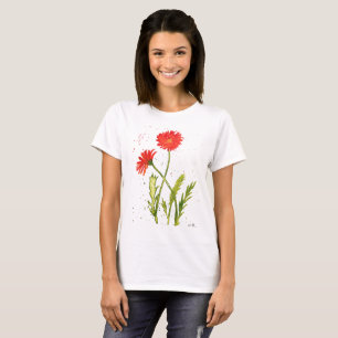 Camiseta Flores De Laranja De Laranja De Flores Selvagem Na