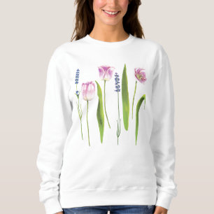 Camiseta Flores de Lavanda das Tulipas Rosa Florais Feria